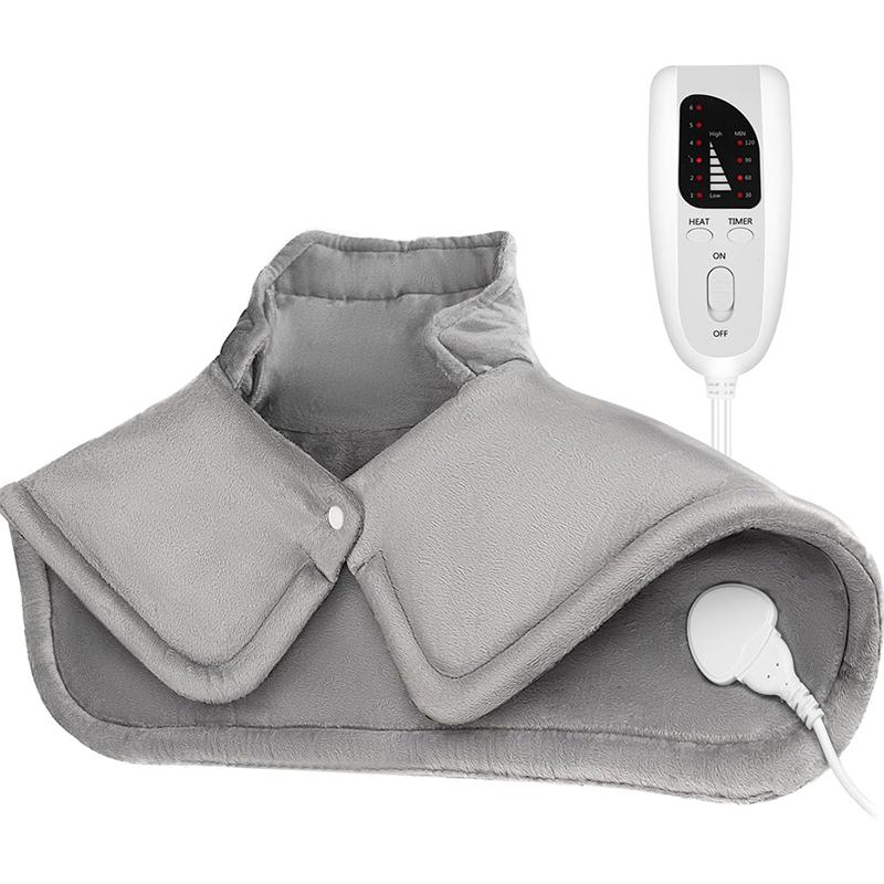 Electric Heating Pad for Neck and Shoulder with 6 Heating & 4 Timer Settings