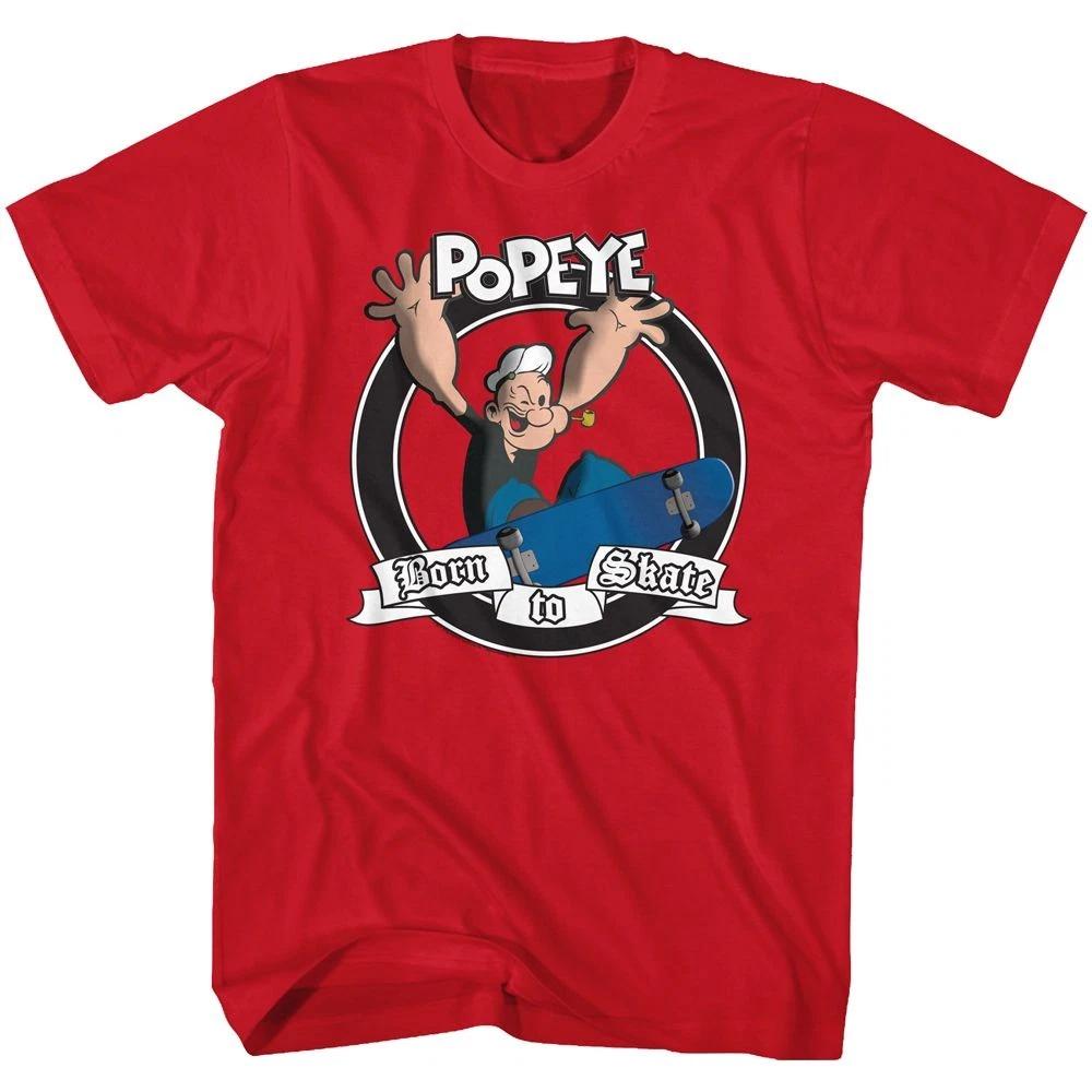 Popeye Born To Skate Red Comics Shirt 150