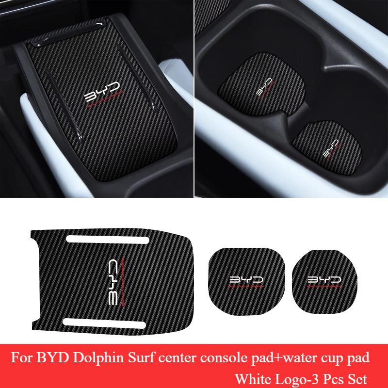 

For BYD Dolphin Mini Surf Atto 1 Carbon Fiber Pattern Cup Door Slot Pad Anti-Slip Car Interior Mat Other