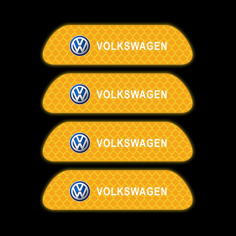 

2026 Горячий Для VW VOLKSWAGEN 4 шт. Наклейка на дверь автомобиля Предупреждение о безопасности Светоотражающий знак Для Volkswagen TIGUAN VW GOLF MK6 Polo Tiguan PA красный