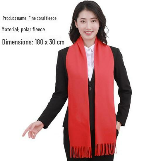 Benutzerdefinierter bestickter Logo Roter Schal für Firmenfeier und Jahrestagung