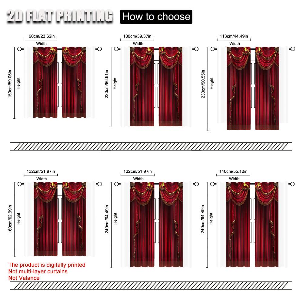Red Curtains Privacy Perfect Bedroom Living Room Decor Fashion Decorative Curtain Light Blocking Set Of 2 Made Polyester Machine Washable Great