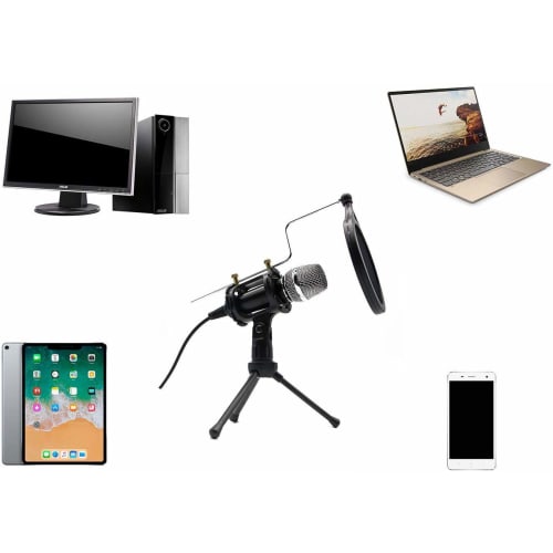 Compact, omnidirectional condenser microphone for smartphones, game commentary, stand microphone, smartphone microphone, recording microphone, live br