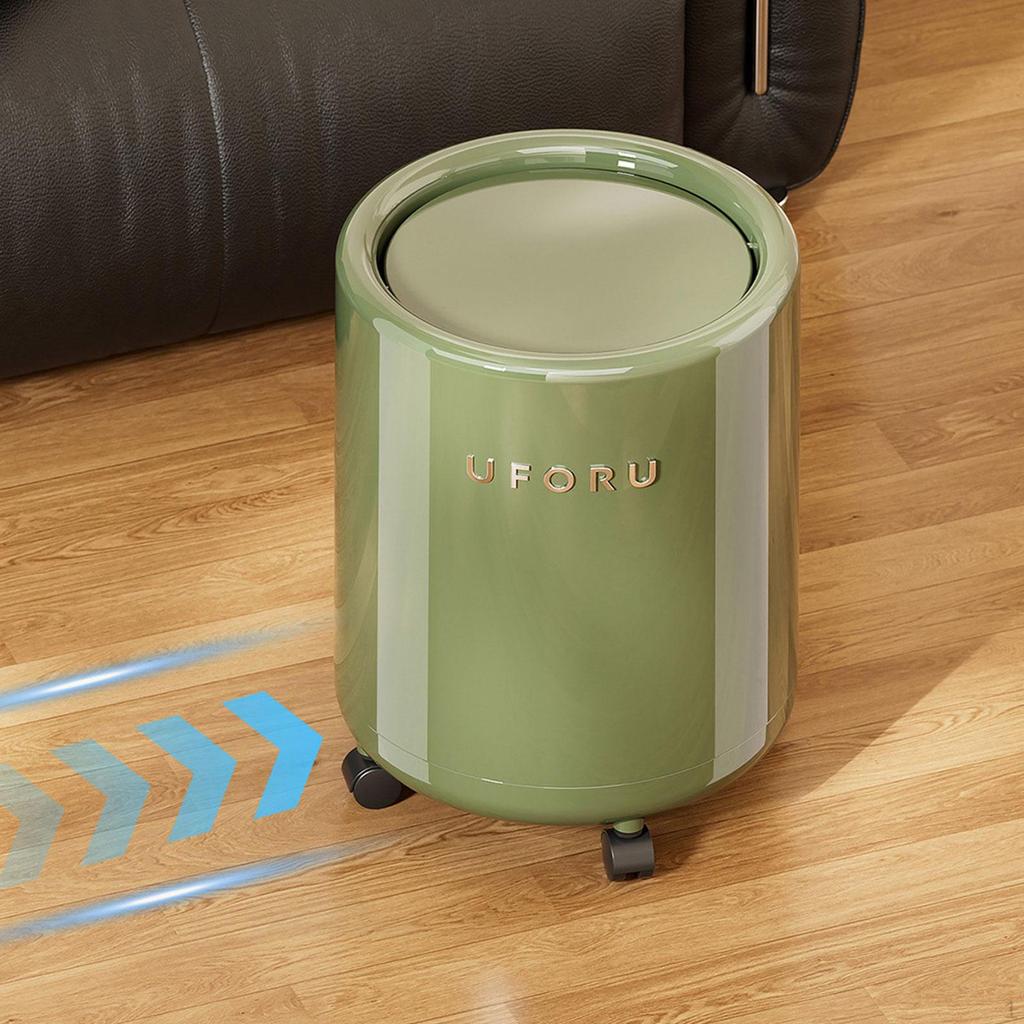 Trash Can with Wheels and Lid Multifunctional Creative Garbage Bin Waste Basket for Home Bedroom