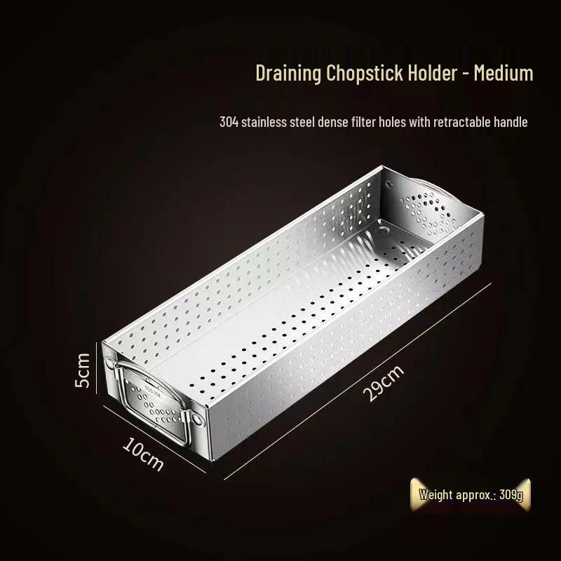 

Food-Grade 304 Stainless Steel Draining Chopstick Holder