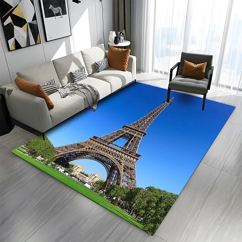 Eiffel Tower with Clear Blue Sky Patterned Carpet a Non Slip Rug Suitable for All Seasons and Any Setting, Gift