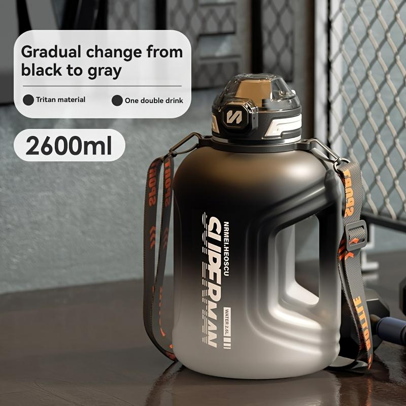 Water Bottle with Capacity Graduation, 2200ml/2600ml, with Handle and Tote, with Tea Compartment, Suitable for Fitness, Outdoor, Daily Use