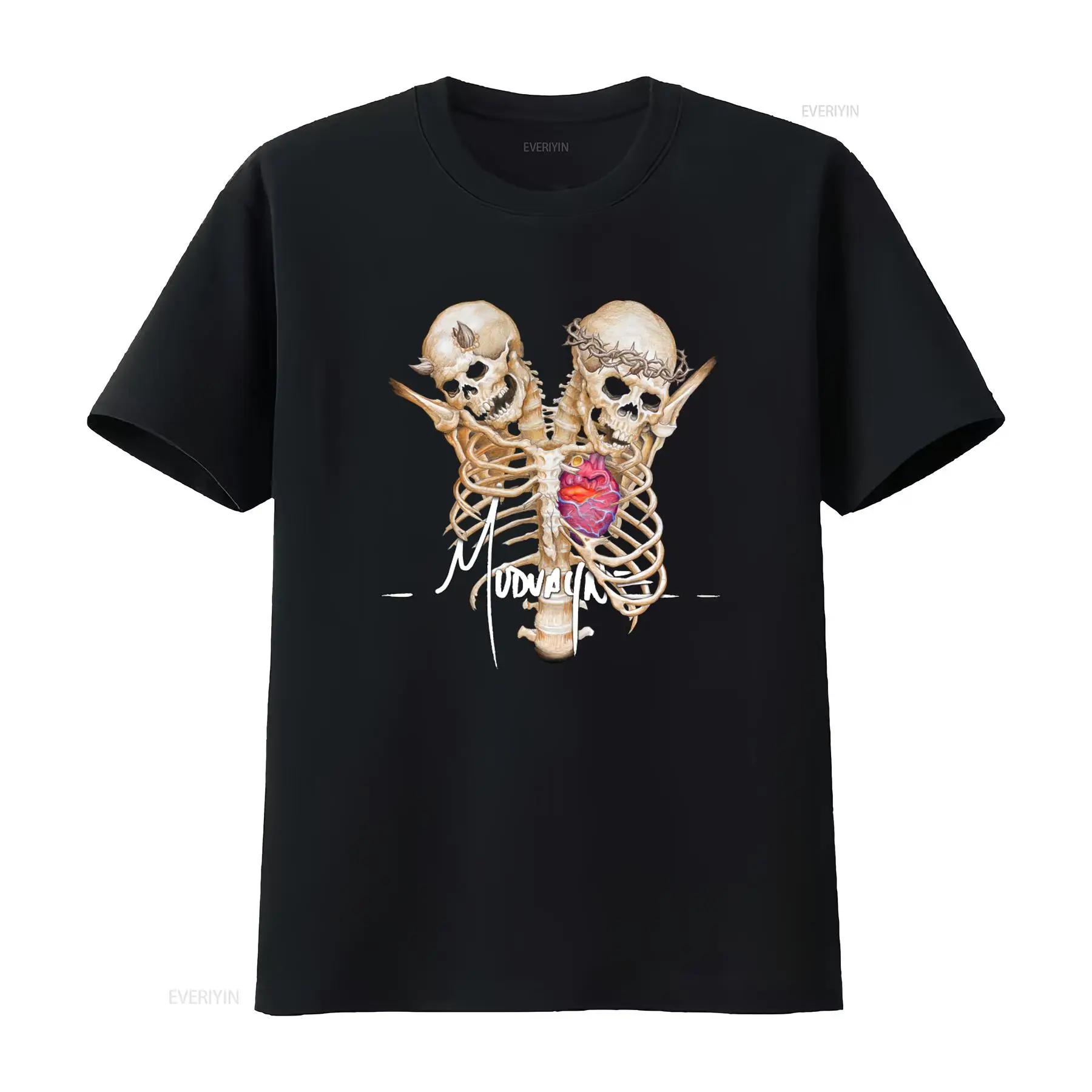

Vintage Style Mudvayne Skull Logo T Shirt Unique Gothic Design with Heart Print for Fashion Forward Individuals vintage Washe... S разноцветный