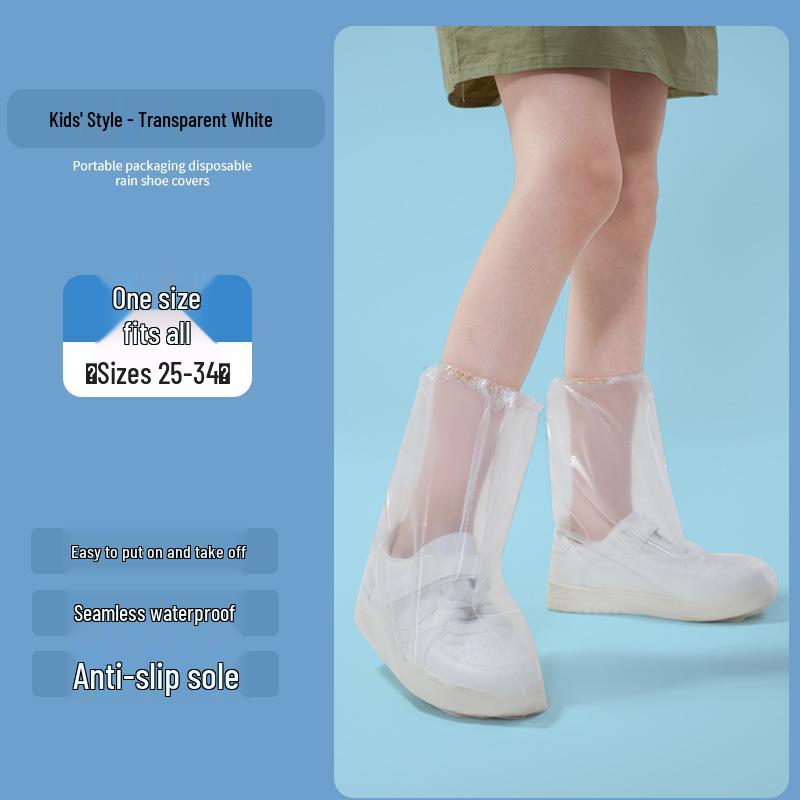 Portable Waterproof Thick Transparent Disposable Shoe Covers - Individually Packed for Outdoor Use