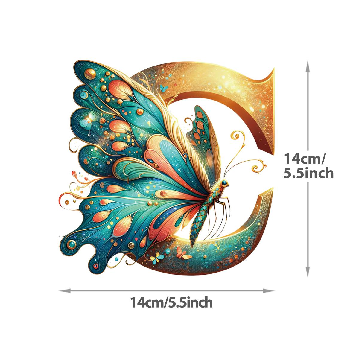 

DTF нашивки на одежду бабочка с буквами А-Я новый моющийся аксессуар для одежды с теплопередачей, нашивка «сделай сам» с индивидуальным логотипом