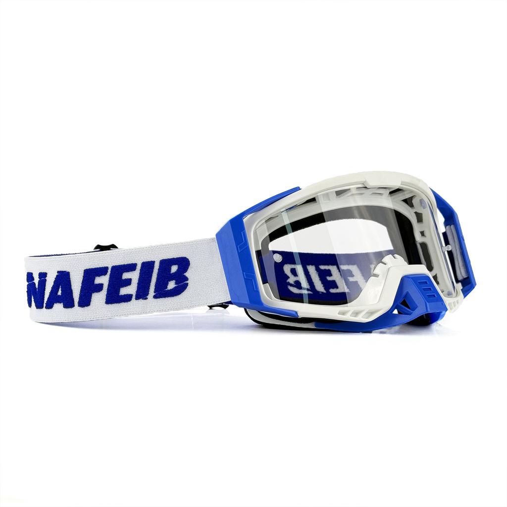NAFEIB Universal Motocross Goggles UV400 Windproof Dustproof Impact Resistant for Helmet Dirt Bike ATV Off Road Riding Safety Ge