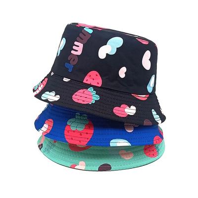Spring and Summer Polyester Cartoon Print Bucket Hat Outdoor Travel Sun Cap For Boy and Girl 105