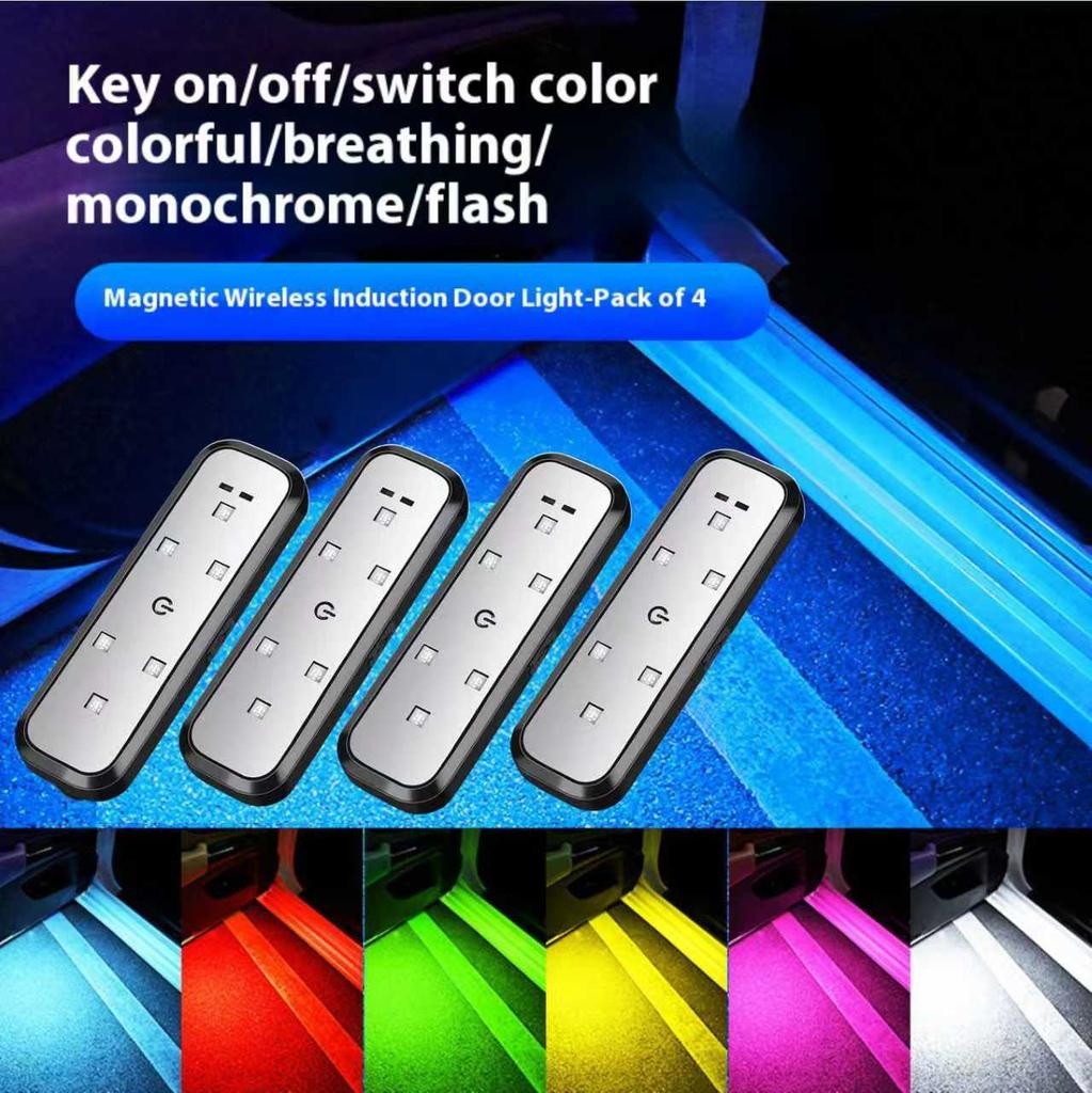 Car warning light universal wire-free ambience light welcome light sensor light collision prevention tailgating car light