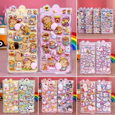Autocollants Gonflés 3D Panda Lapin Ours Animal Autocollants Squishy pour Enfants Autocollants Mignons à Fesses Bulles pour Loisirs Créatifs Décoration Coque de Téléphone