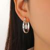 European and American Moon Sun Hoop Earrings for Women Exquisite Copper Inlaid Zircon Asymmetrical Ear Buckle Earrings Zircon