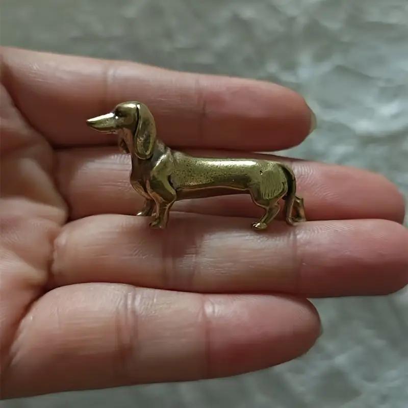 Statue Ornaments, 1pc Brass Dachshund Home Study Decoration Ornaments.