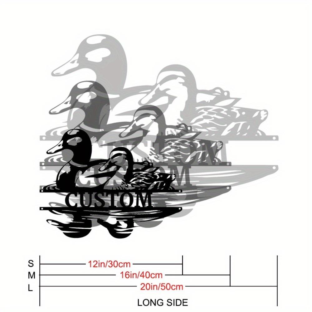 

Metal Duck Wall Art Personalized Nameplate Black Indoor Outdoor Decor Festival Gift TYDZ002892-30cm