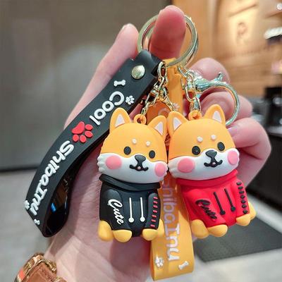 Özelleştirilmiş Shiba Inu 3D Yumuşak PVC Anahtarlık Süsü