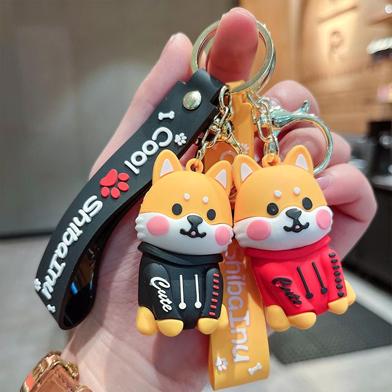 Přizpůsobený 3D měkký PVC přívěsek na klíče ozdoba Shiba Inu