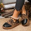 Women's Leopard Print Slip-On Fashion Round Toe Flat Low-Top Sneakers