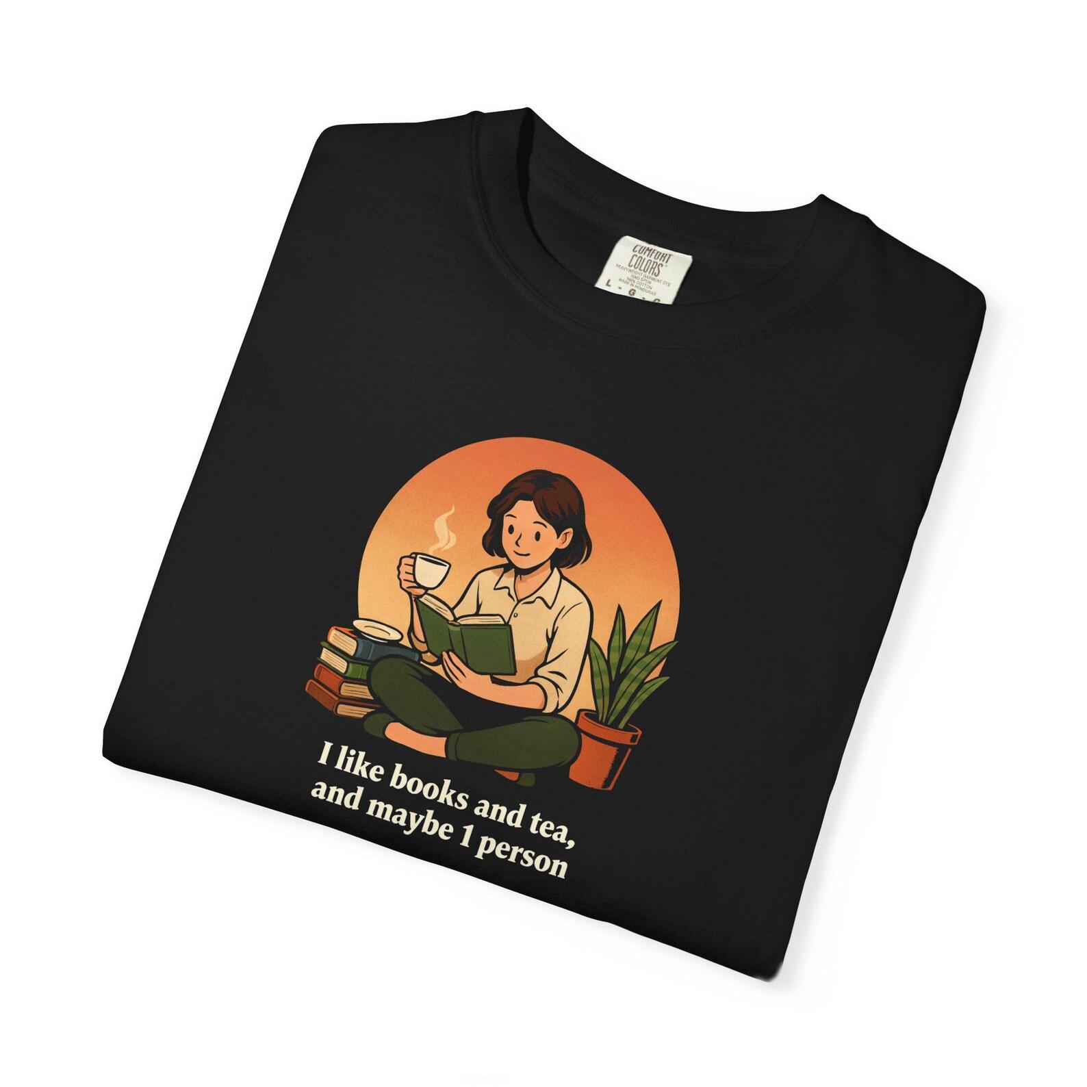 Book Lover T-Shirt: Introvert Reading & Tea Comfort Colors Tee 2XL