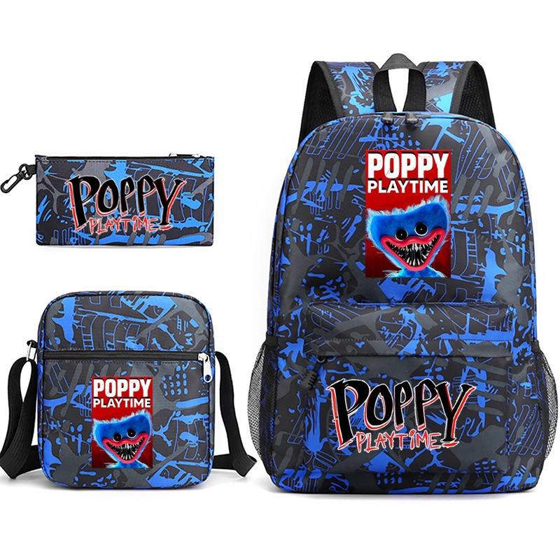 Szkolny Zestaw 3-częściowy Playtime: Piórnik Torba na ramię Plecak Poppyplaytime