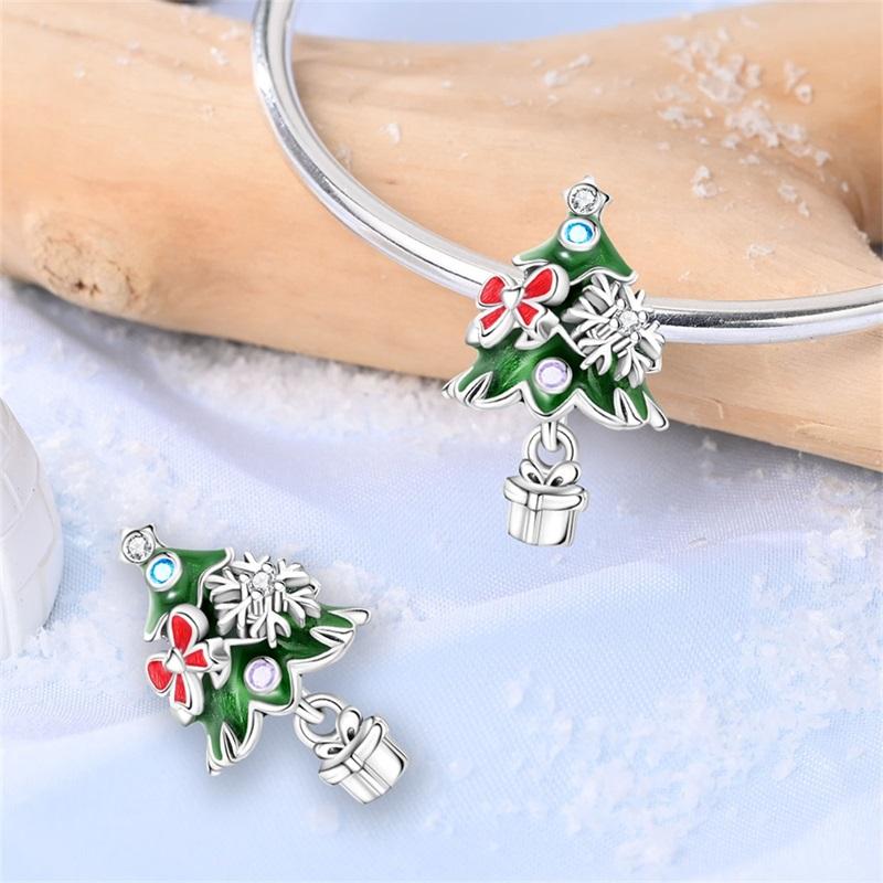 Christmas Series Copper Animal Charms Flowers Bead Pendant Fit Original Charm Bracelets Women Diy Jewelry Gift