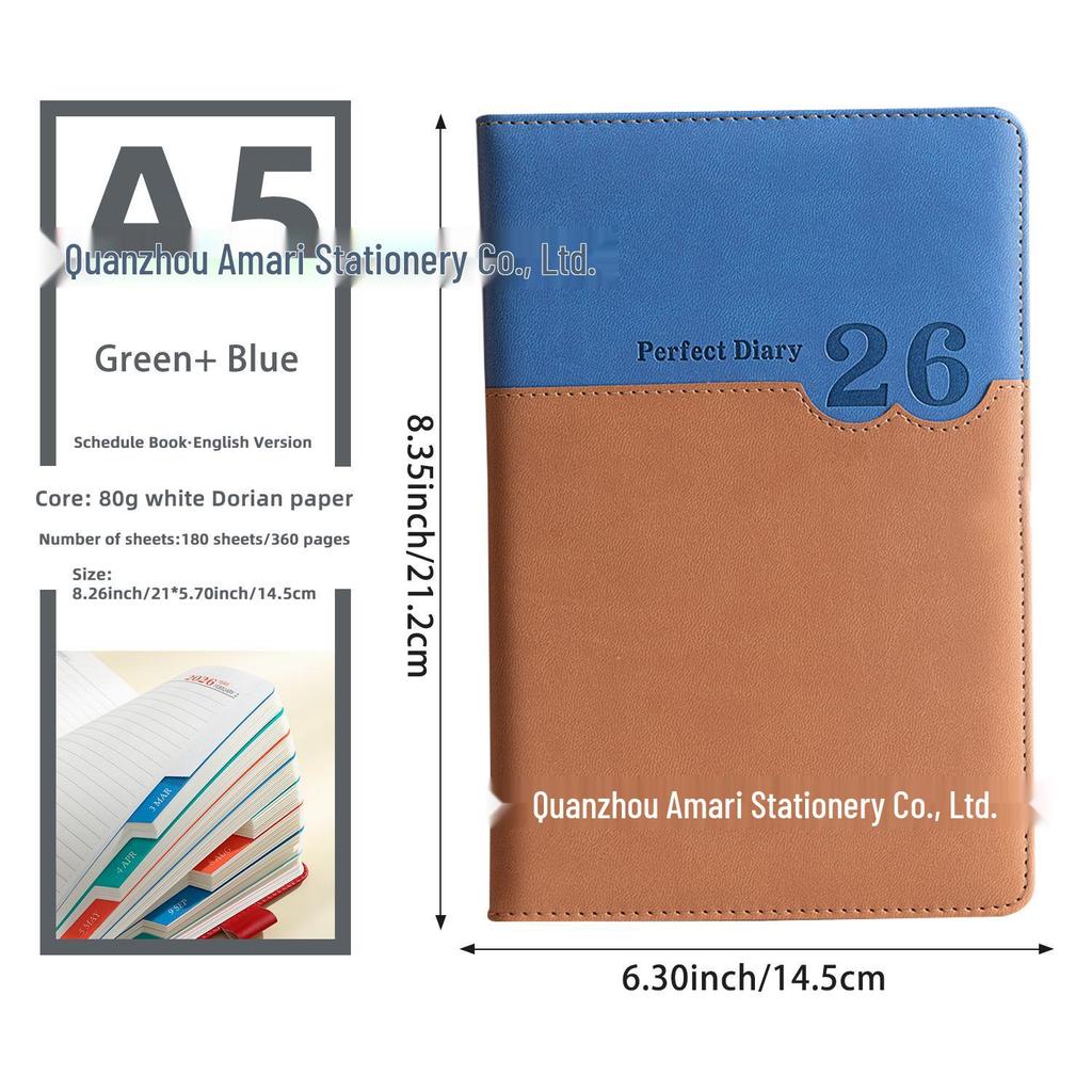 2026 English-Spanish Daily Planner Diary & Calendar Notebook