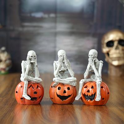 Skelett Kürbis Geist Form Verzierungen Halloween Haus Schreibtisch Dekoration Drei Nicht Skelett Harz Verzierungen Atmosphäre Dekoration