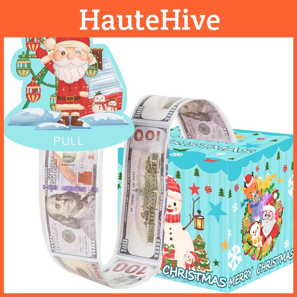 Blue Snowman Santa Claus Pattern Gift Box Christmas Decoration Atmosphere Prop