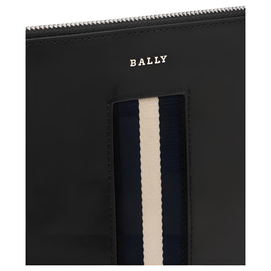 Bally Letter Logo Leather Clutch Men clutch Black 6310089