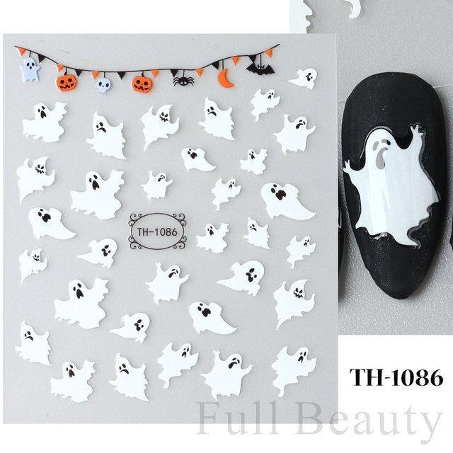 Nail Art Sticker Diablo Series European And American Halloween Laser Spider Scorpion Thin Fortitude Back Glue Nail Sticker