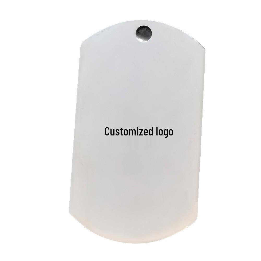 Military Dog Tag Titanium Steel Necklace – Engravable Stainless Steel Pendant