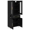 Highboard 2 pcs Black Oak Effect Particleboard