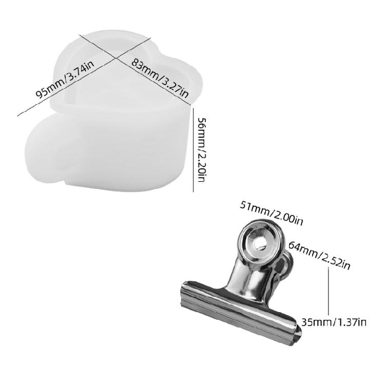 Mehrzweck Silikonform Herz Teetasse Form Zementformen Harz Kerzenbecherform Dekorative Tabletts Formen für Projekte