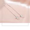 2021 Fashion Silver Color Heart Earrings for Women Long Tassel Dangle Earrings Dainty Party Jewelry Wholesale