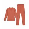 Yiershuang Women's Thermal Underwear Set Fleece Lined Thickened Antibacterial Honeycomb Sunshine Velvet Crew Neck Top and Bottom Autumn Pajamas