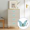 Glass Butterfly Drawer Knobs with Metal Mounts for Dressers Bathroom Cabinets Closets and Home Furniture Decoration