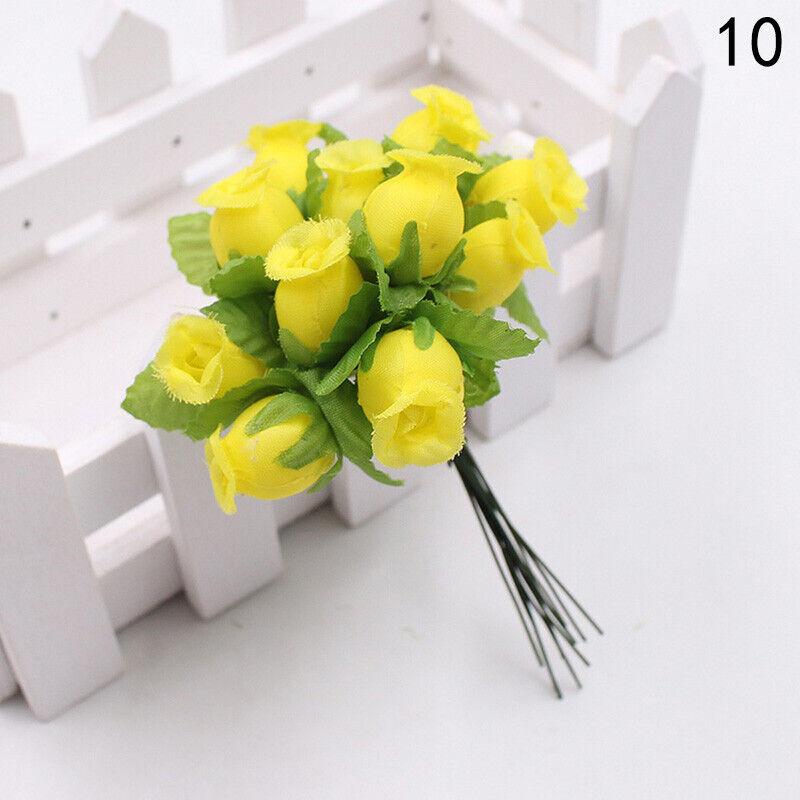 

12 головок искусственный букет роз искусственные цветы свадебный сад домашний декор ремесла жёлтый