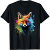 Cool Fox On Colorful Painted Fox T-Shirt