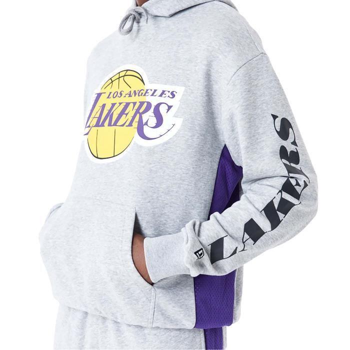 Sweat-shirt new era nba mesh panel os hoody loslak hgrtrp - gris - manches longues - homme