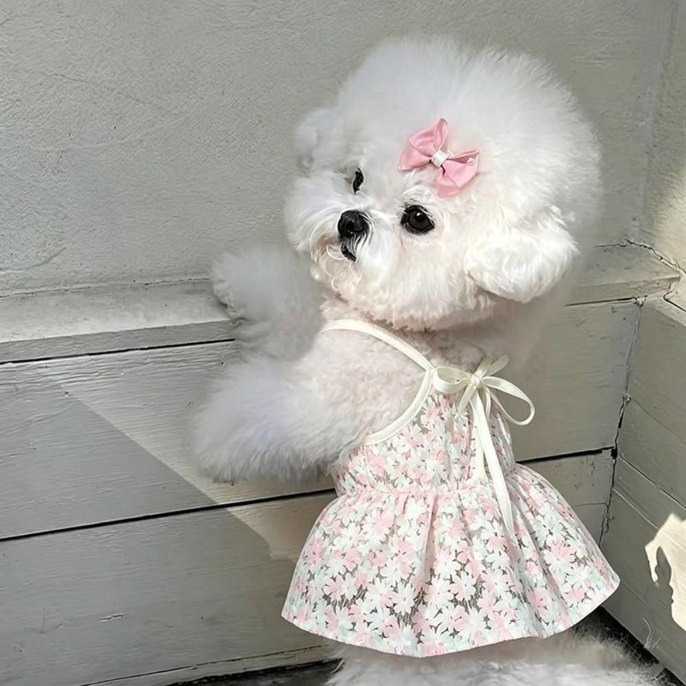 Comfortable Breathable Dog Dress Floral Print Pet Vest Cute Puppy Dress Dogs Cats
