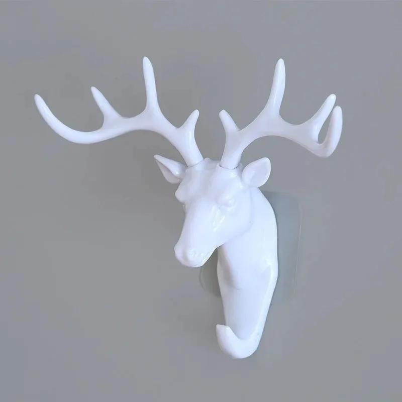 New Hook Deer Horn Shaped Hanger Storage Adhesive Rack for Wall Decoration Vintage with Hooks for Hanging Clothes Hat Scarf Key