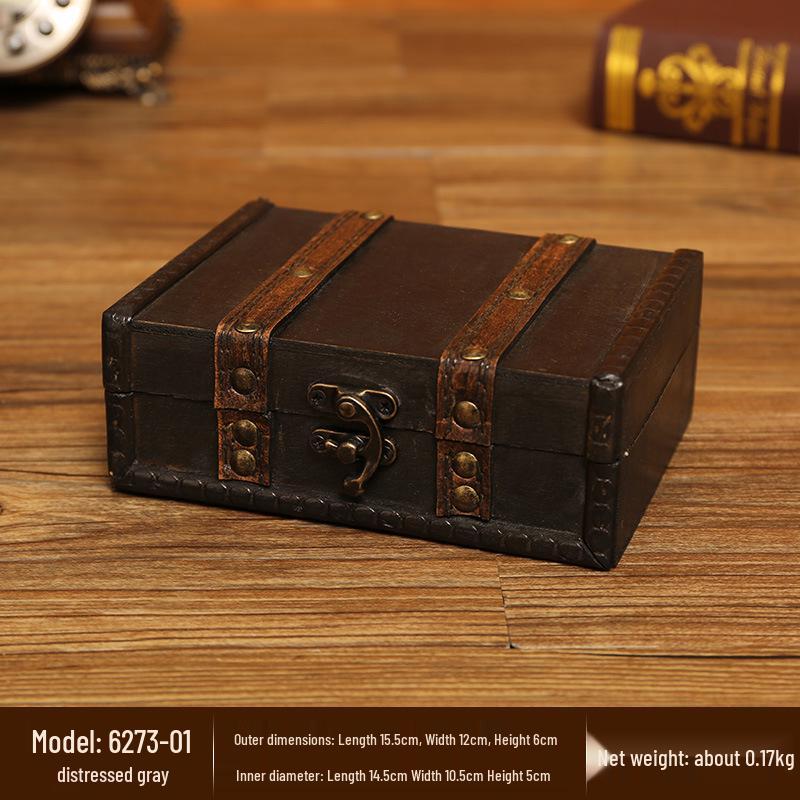 Vintage Wooden Lockable Storage Box for Jewelry and Accessories