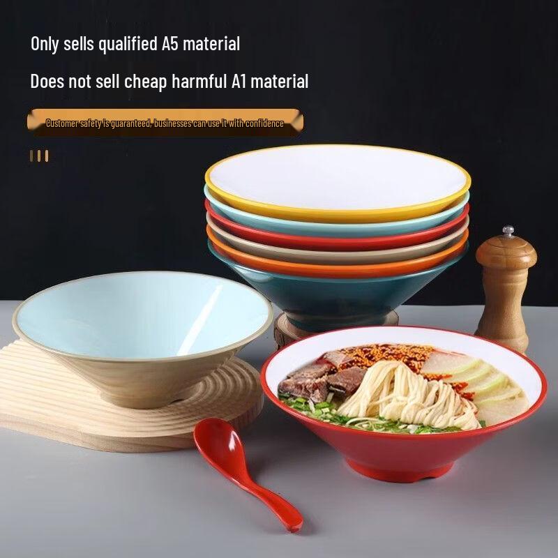 Two-Tone Melamine Conical Noodle Bowl
