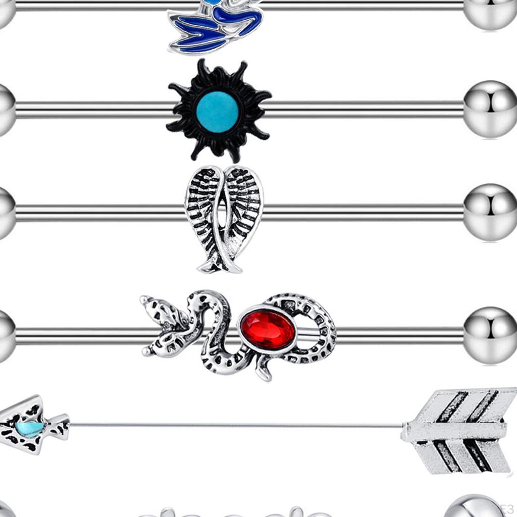 Fashion Industrial Barbell Earrings, Stainless Steel, Straight Barbell, Stud