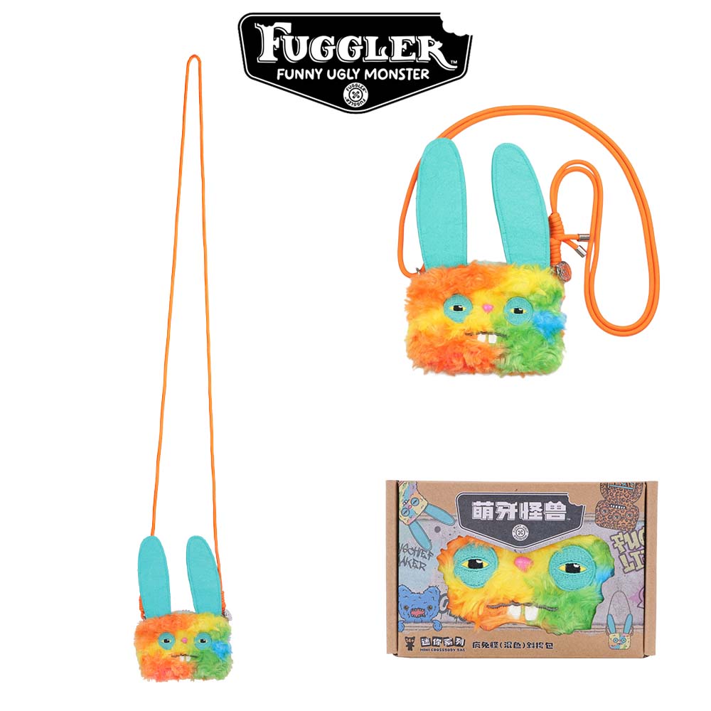 Market-6 Lelijk Tanden Monster Mini Pluizige Crossbody Tas Schattige Pluche Fuggs Portemonnee Tas Portemonnee Meisjes Cartoon Dier met Kettingriem14CM orange