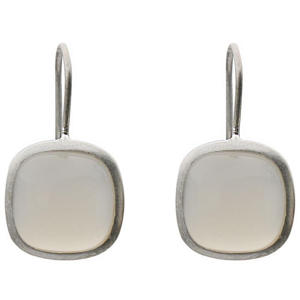 Elegant Silver Plated French Retro Square Earrings for Women Slimming Face Geometric Minimalist Earrings