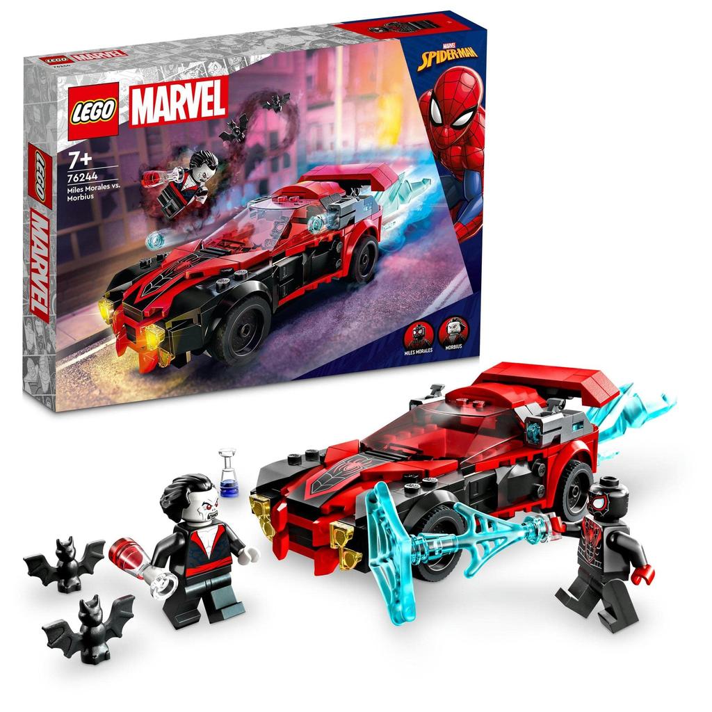 LEGO Super Heroes Marvel Miles Morales Morbius 76244 Toy Block Present American Comics Superhero Movie Boys Ages vs. 7+