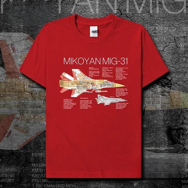 

Russian Mikoyan MiG31 Fighter Printed TShirt 100 Cotton ONeck Short Sleeve Summer Casual Mens Tshirt Streetwear S